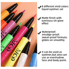 UV Neon Face & Body Paint Pen – 8 Fluorescent Colors