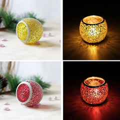 Moroccan Mosaic Glass Candlestick – Votive Candle Holder - candletown.net