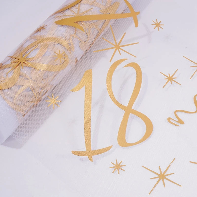 Birthday Table Runner – Gold, Silver & Black - candletown.net