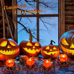 Halloween Spider LED Candle Light – Battery Operated Night Light