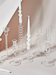 Modern Glass Candle Holder – Nordic Clear Design