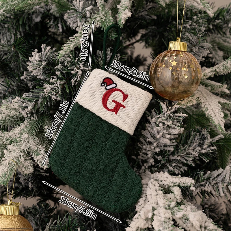 Christmas Knitted Stocking with Letter Design