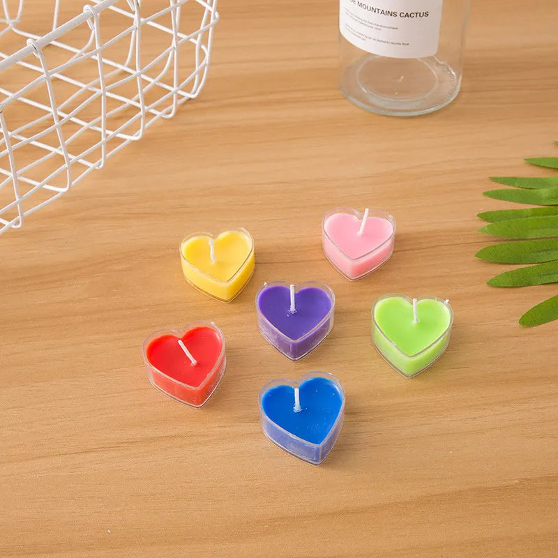 9pcs Heart-Shaped Scented Tea Light Candles - candletown.net
