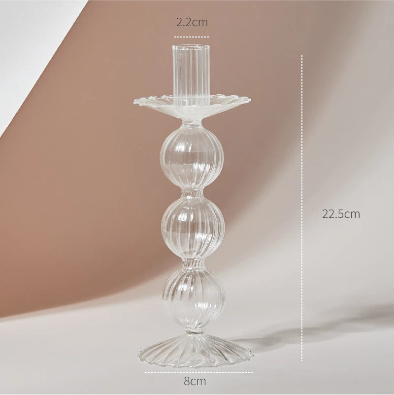 Modern Glass Candle Holder – Nordic Clear Design