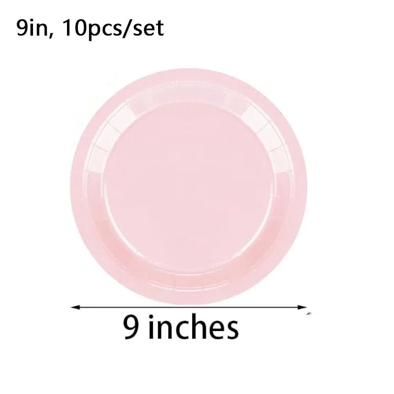 Light Pink Disposable Tableware Set