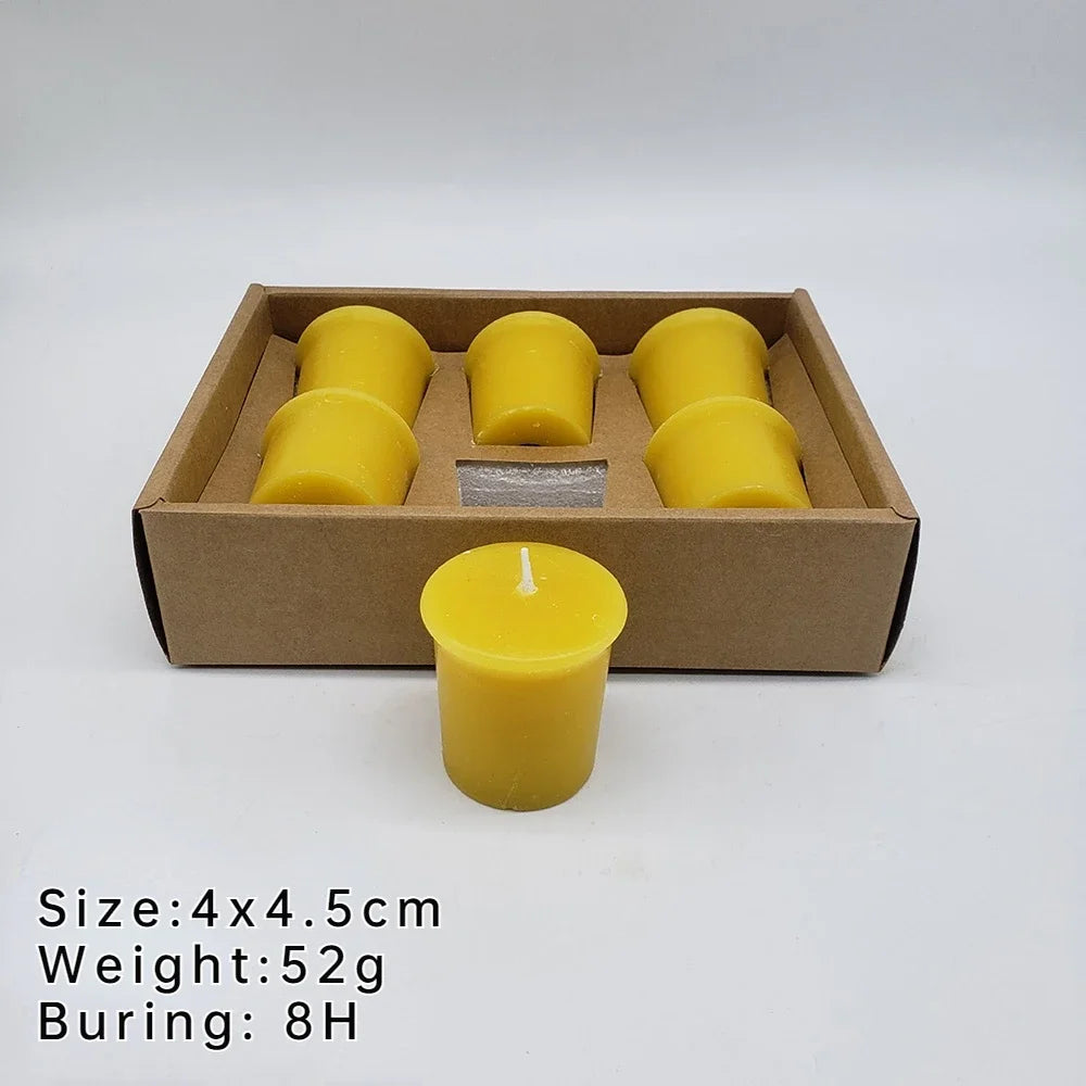 6/12 Pack Natural Beeswax Tealight Candles - candletown.net