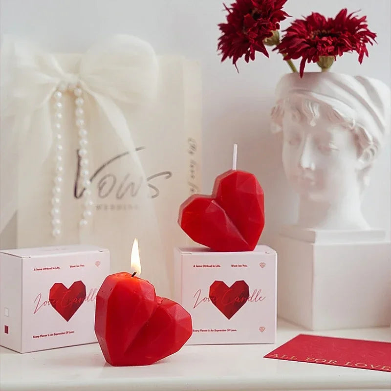 Red Heart Shaped Scented Candle - candletown.net
