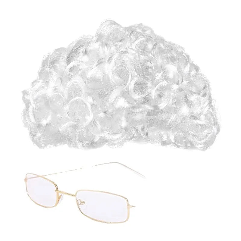 White Mrs. Santa Claus Wig – Classic Christmas Costume Accessory