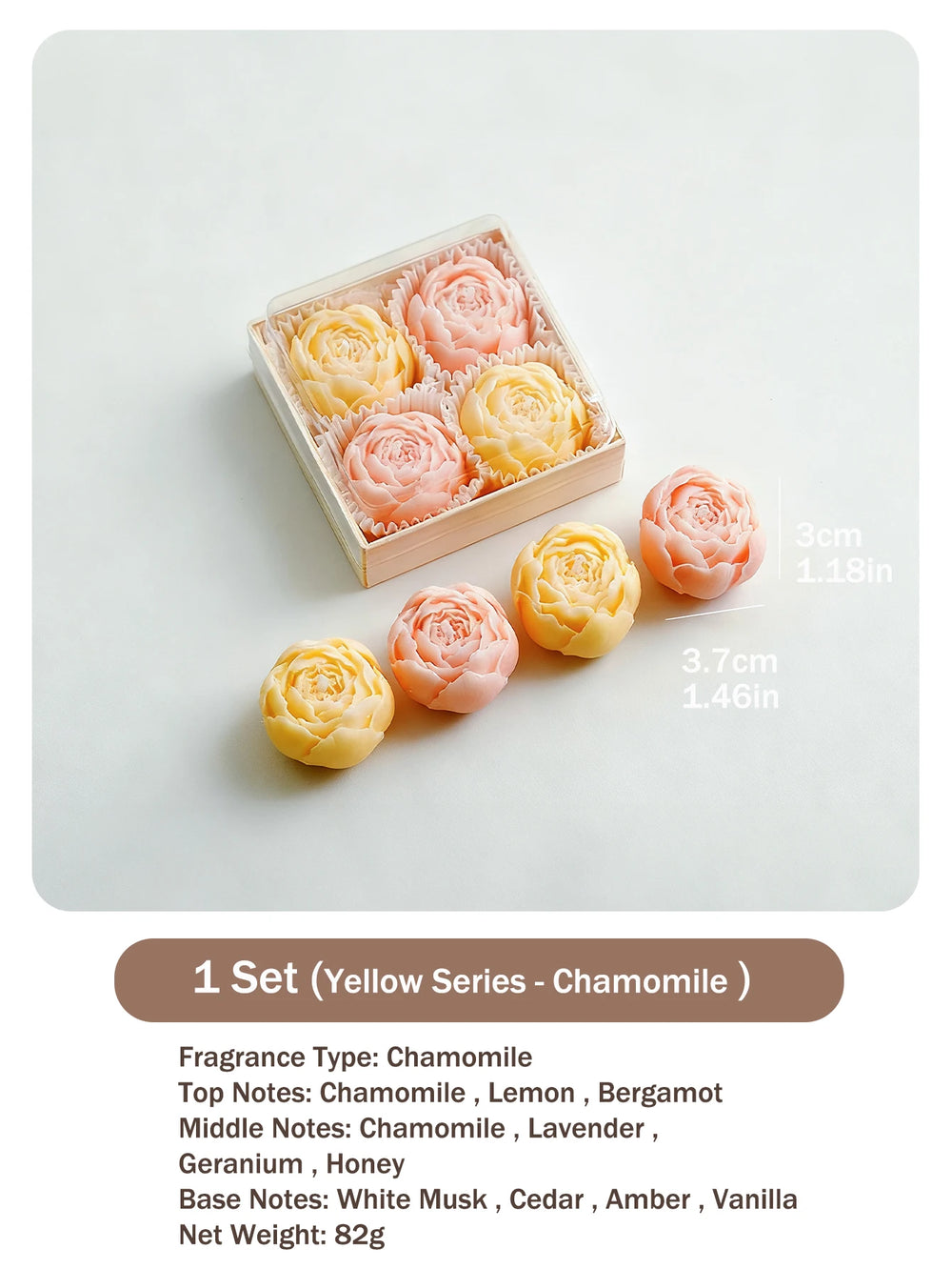 Rose Flower Shaped Soy Wax Candles – Set of 4 - candletown.net