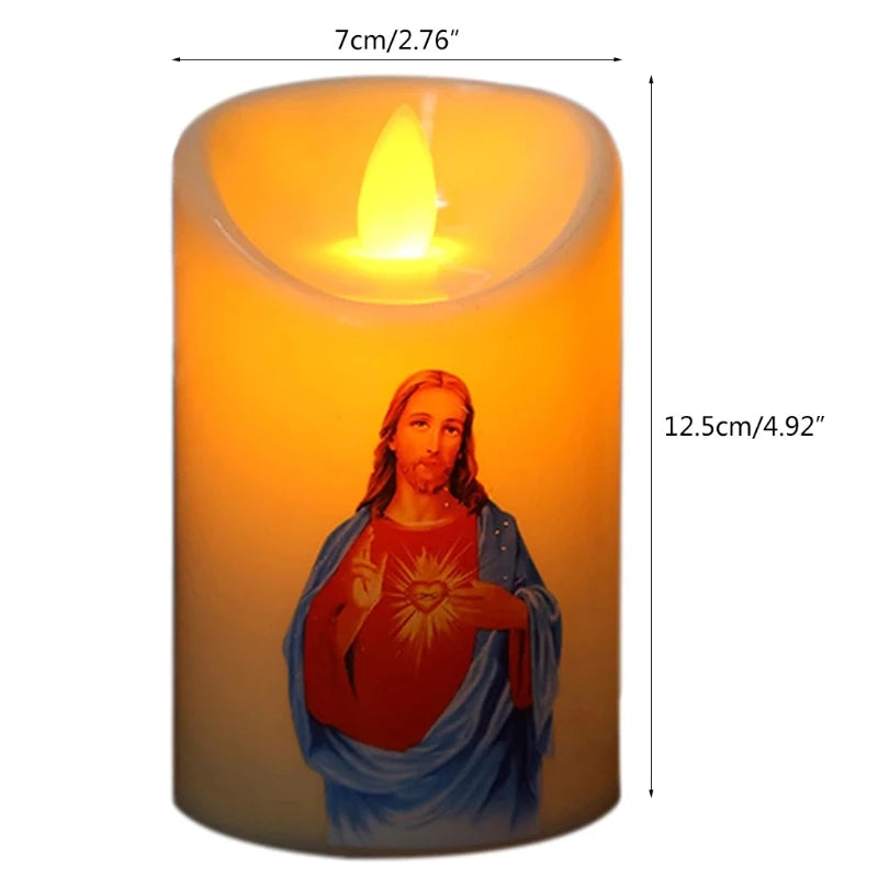Flameless Jesus Christ LED Candle Lamp – Perfect for Easter & Religious Celebrations - candletown.net