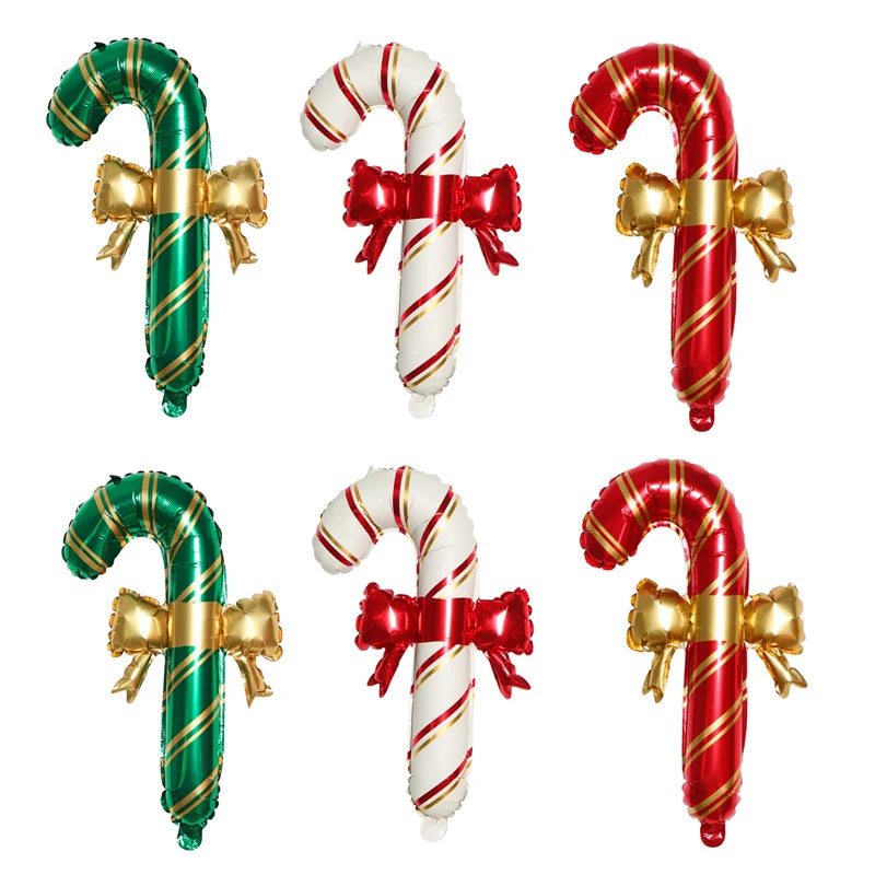 Candy Cane Foil Balloons – 6pcs Set