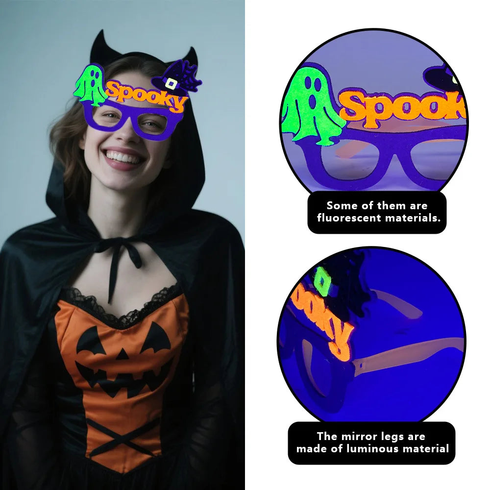 Halloween Costume Accessories Set – Glasses, Mask, Bat Hair Clip & Bracelet