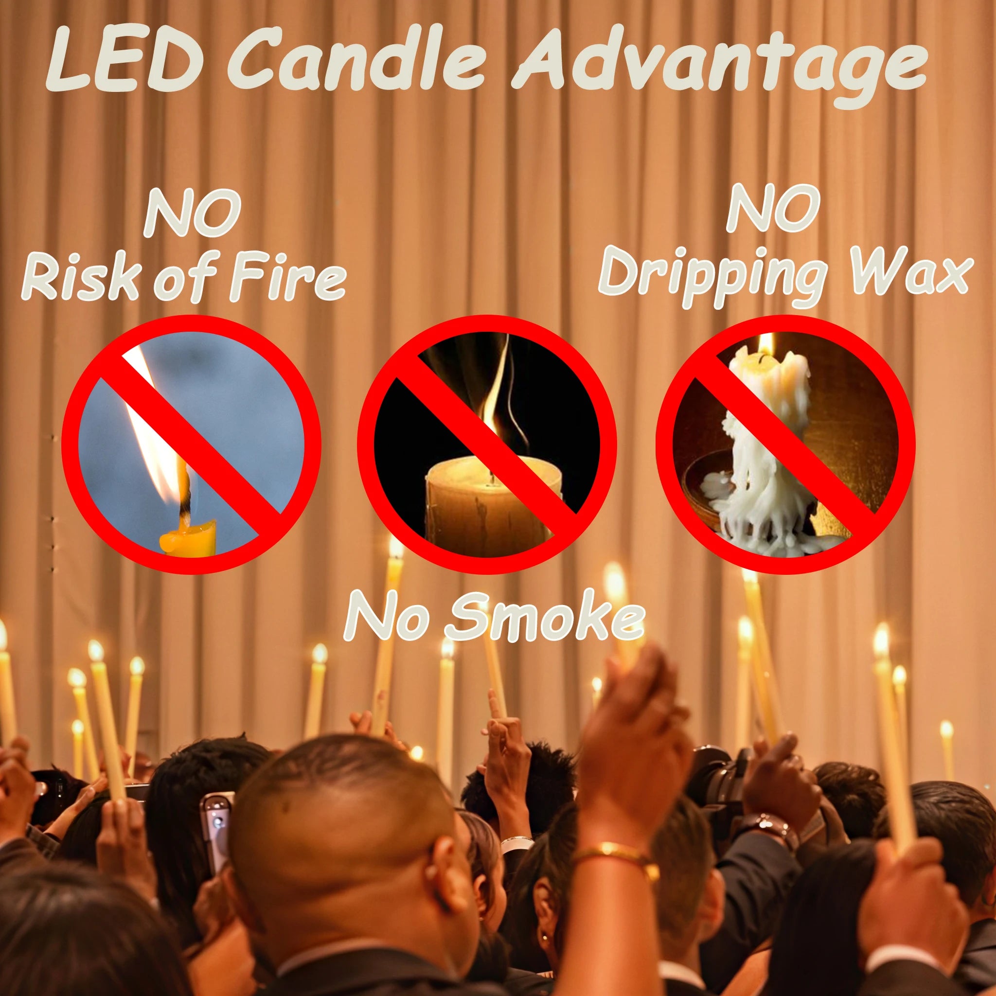 Flameless LED Taper Candles (12–300PCS)