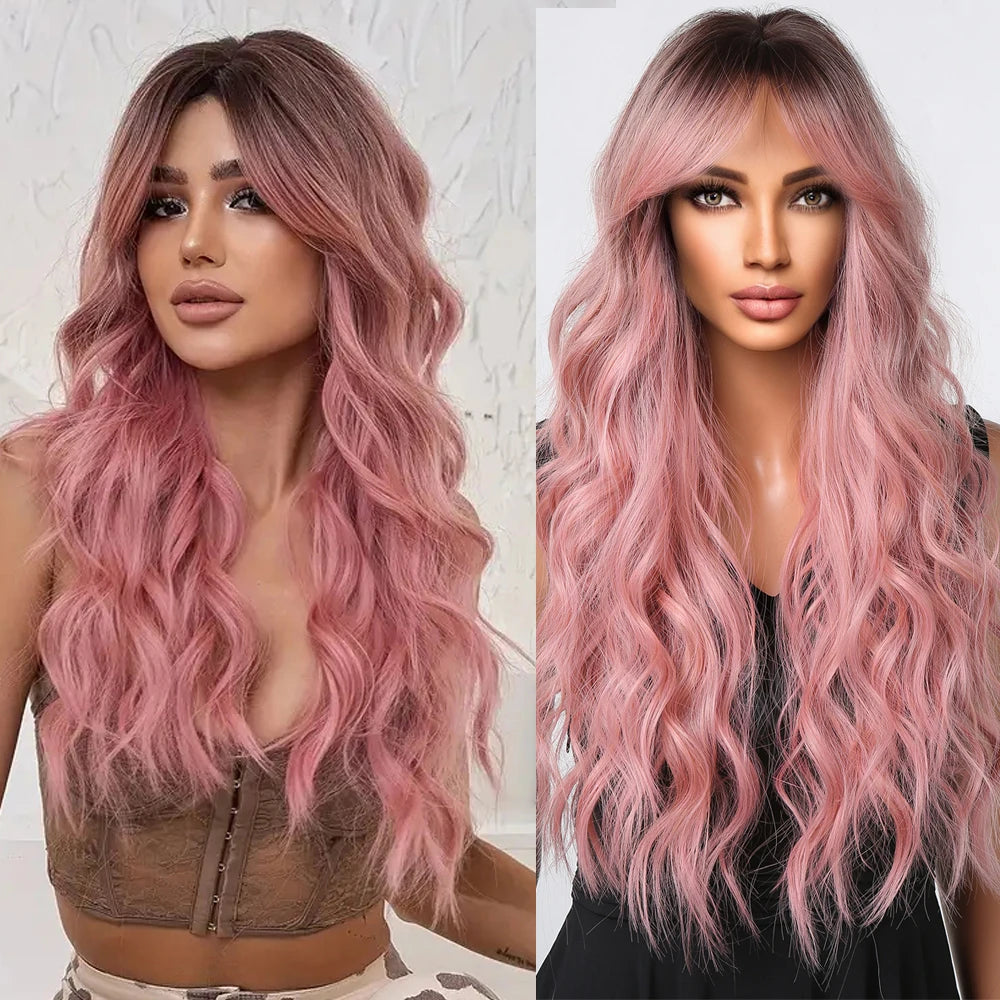 Curly Wig with Bangs – Heat-Resistant Cosplay & Party Wig