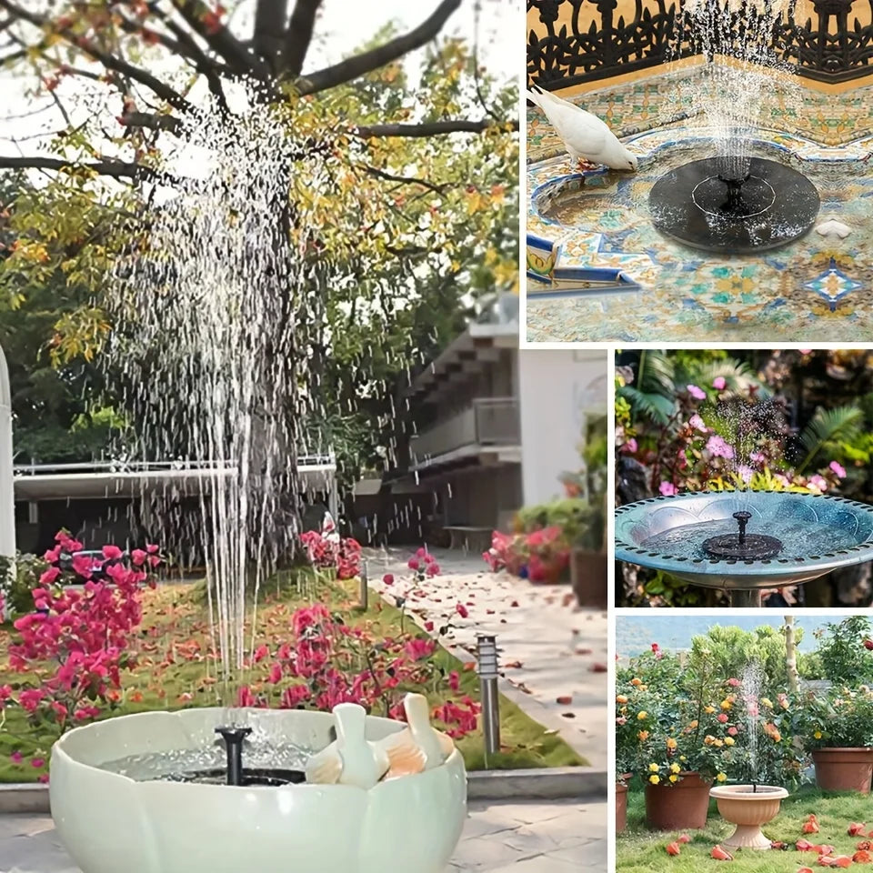 Solar Fountain with 6 Nozzles – Floating Pump for Garden & Yard - candletown.net