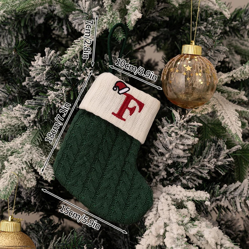 Christmas Knitted Stocking with Letter Design