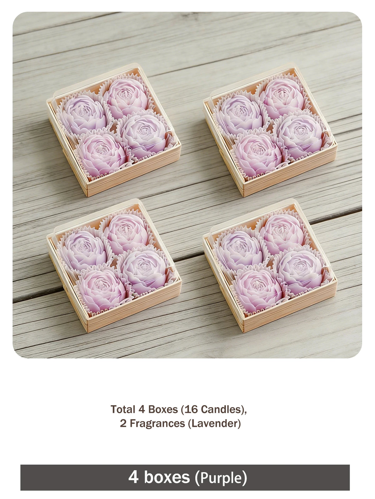 Rose Flower Shaped Soy Wax Candles – Set of 4 - candletown.net