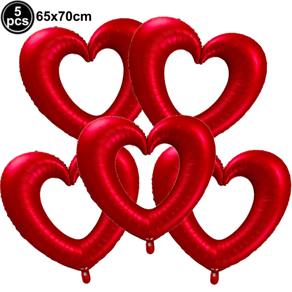 Heart Shaped Foil Balloons – 18 Inch (5 pcs) - candletown.net