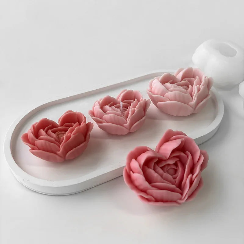 Heart Rose Silicone Mold for DIY Candle Making