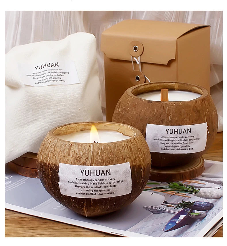 Eco-Friendly Soy Wax Aromatherapy Candle with Wooden Wick