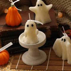 6-Piece Halloween Ghost Candle Set – Soy & Beeswax Aromatherapy