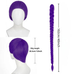 Purple Braided Clip-In Ponytail Wig – Cosplay Hair