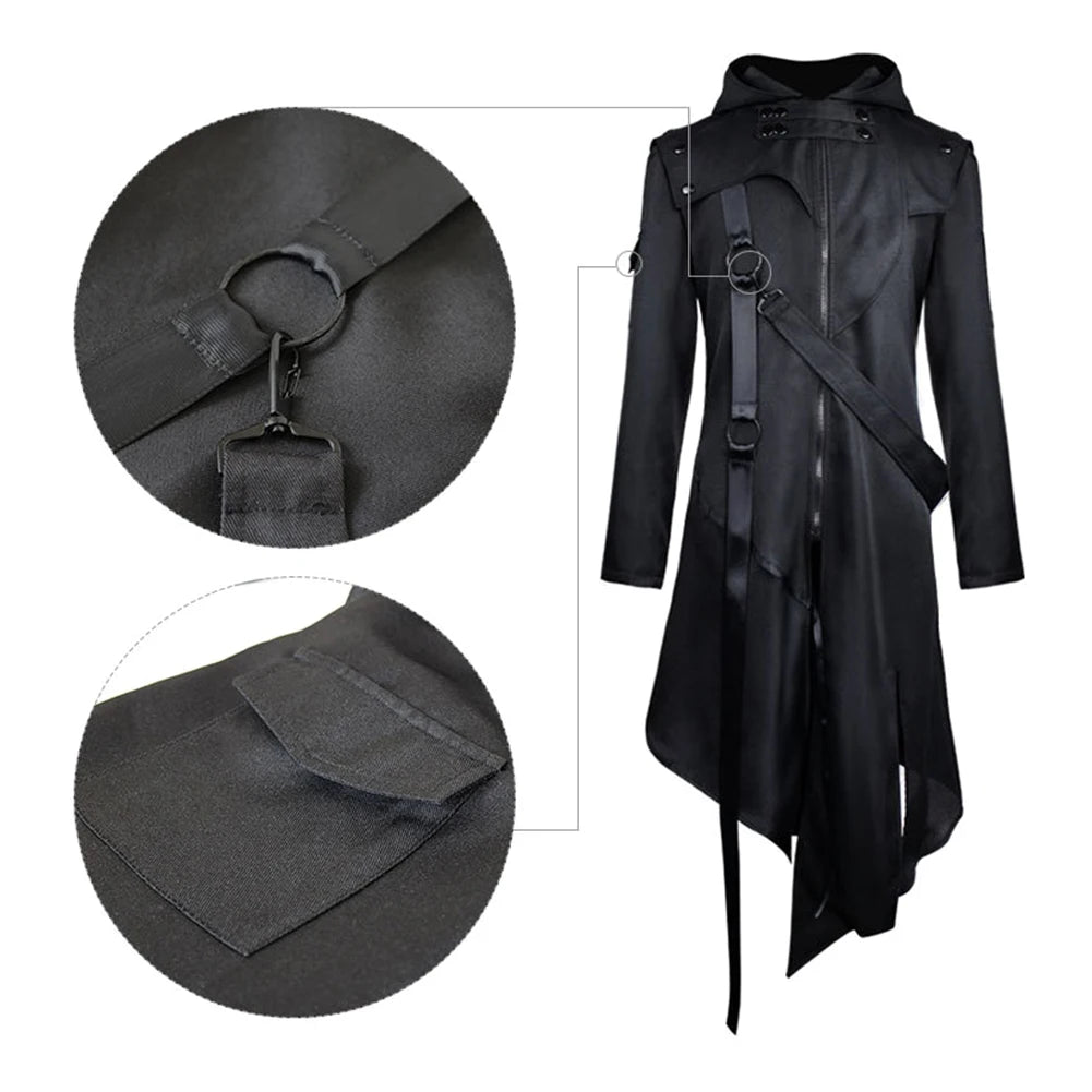 Men’s Gothic Hooded Halloween Cosplay Jacket