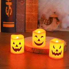 6 kpl LED-kurpitsakynttilöitä – Turvallinen Halloween-valo