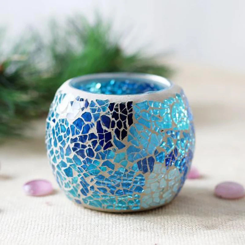 Moroccan Mosaic Glass Candlestick – Votive Candle Holder - candletown.net