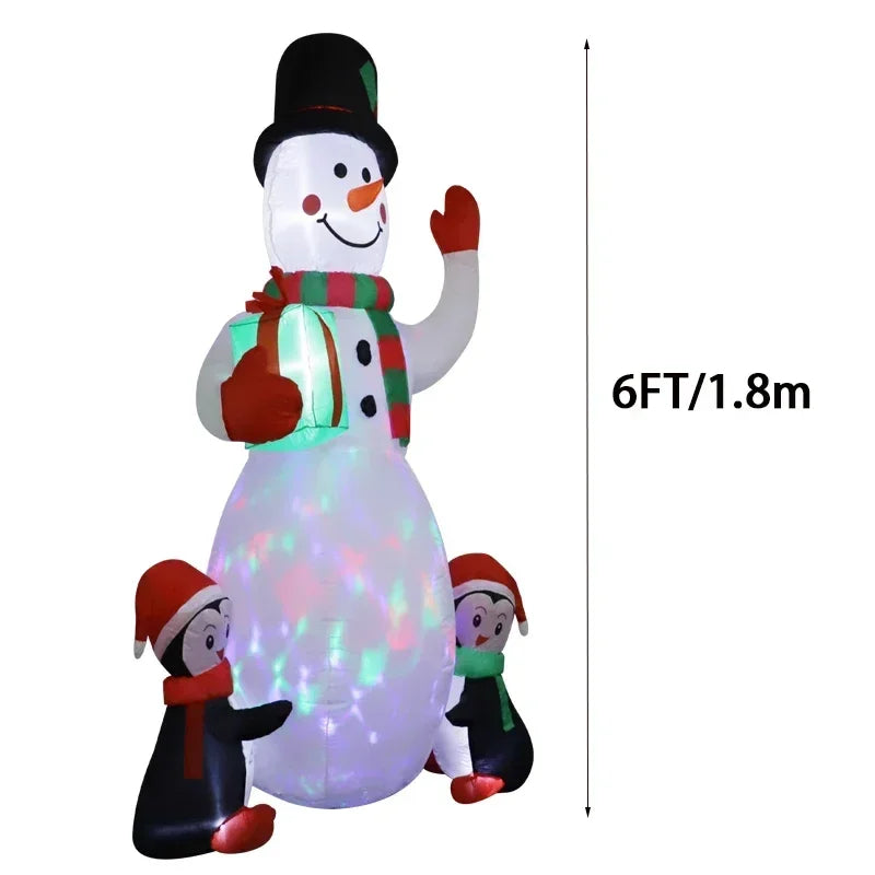 1.8m Inflatable Snowman with LED Lights