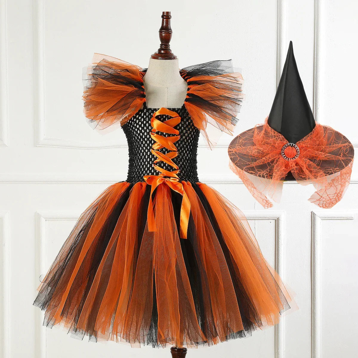 Kids Witch Costume – Hat, Broom & Accessory Options (Multicolor)