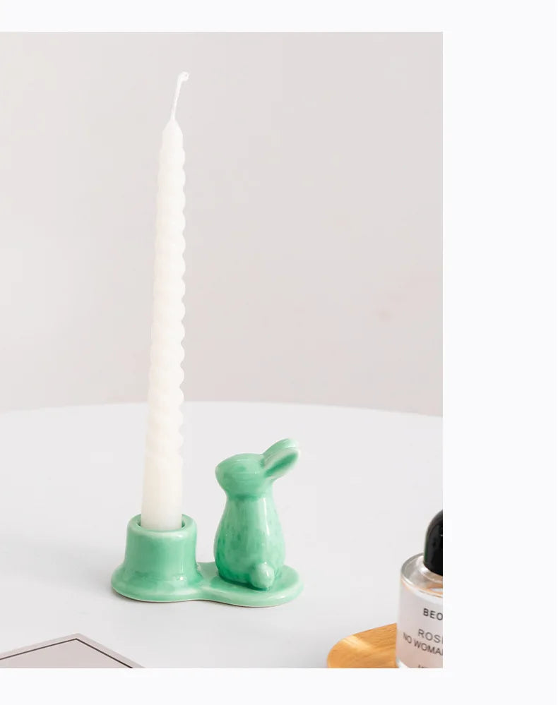 Creative Ceramic Bunny Candle Holder – A Delightful Accent for Your Home - candletown.net
