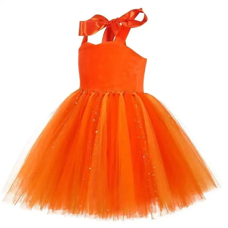 Tyttöjen Kurpitsanoita-asu – Halloween Tutu-mekko