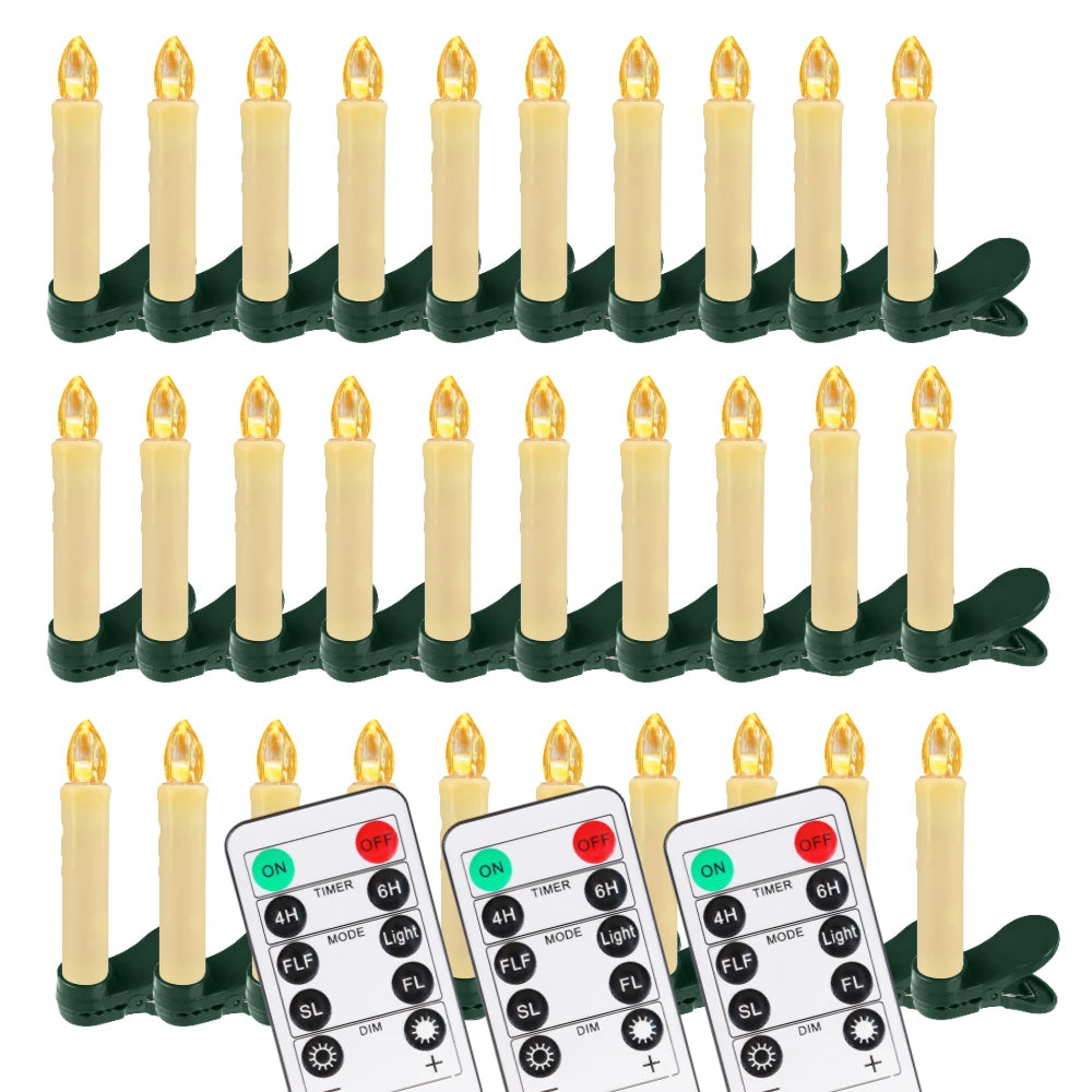 Flameless LED Taper Candles for Christmas Tree
