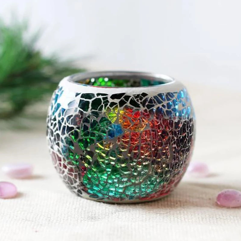 Moroccan Mosaic Glass Candlestick – Votive Candle Holder - candletown.net