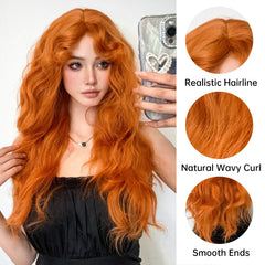 Curly Wig with Bangs – Heat-Resistant Cosplay & Party Wig