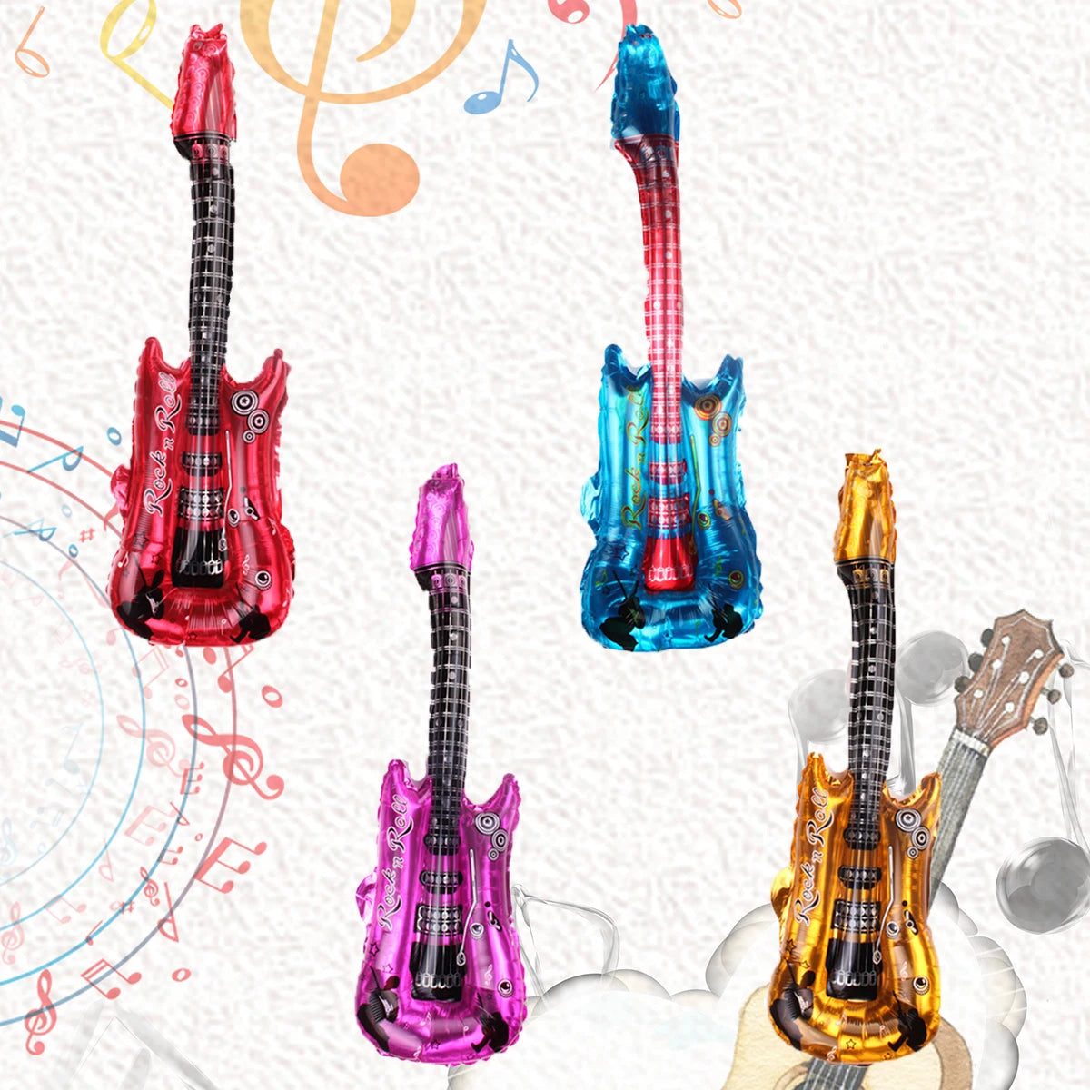 Guitar Foil Balloons Set – 12pcs Rock Band Party Decor - candletown.net