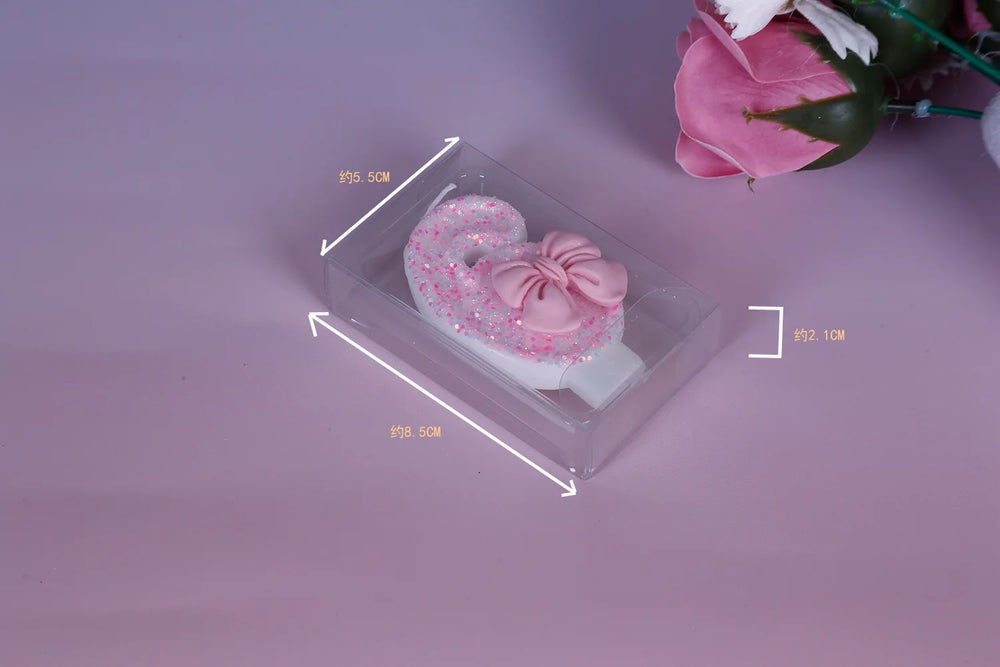 Pink Bow Number Candle – Elegant Cake Topper for Birthdays & Celebrations - candletown.net