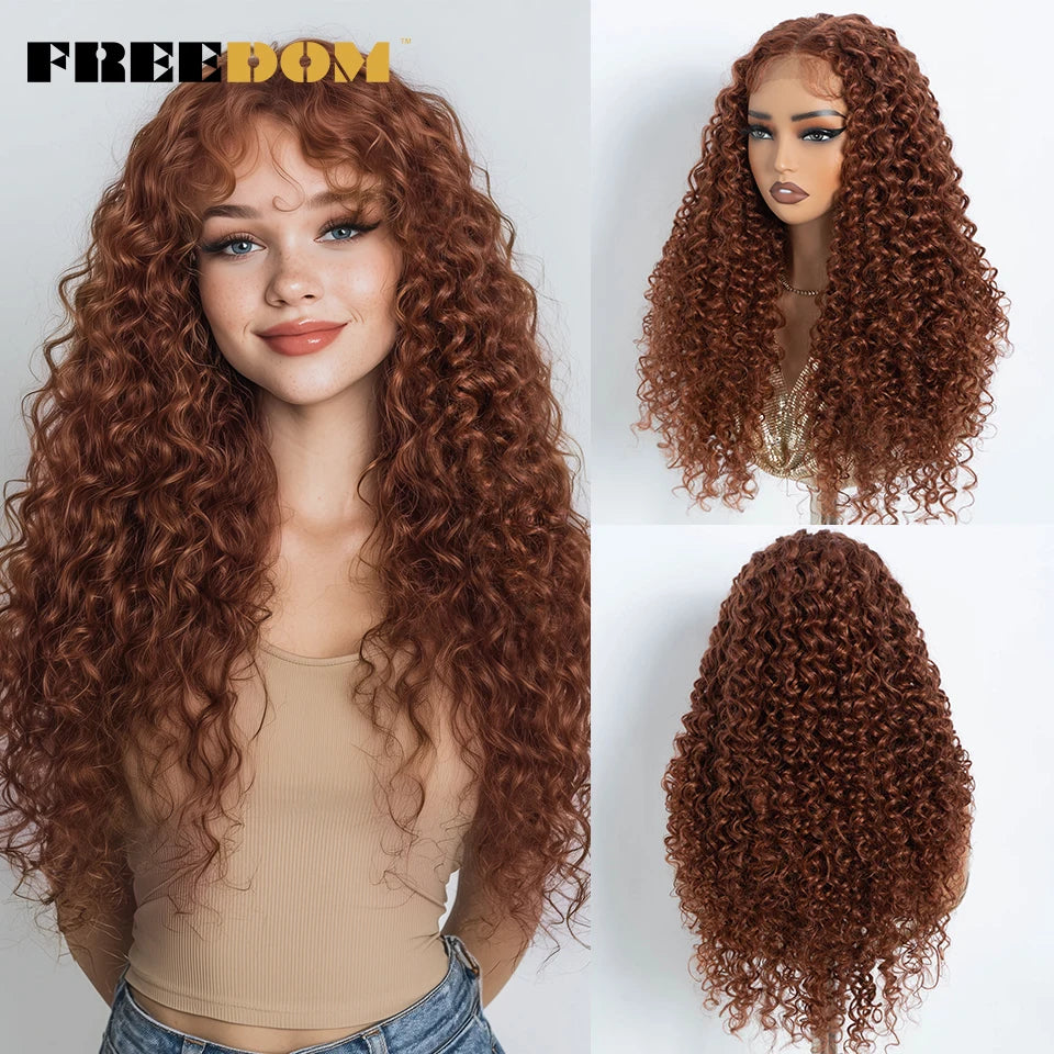 30 Inch (76 cm) Curly Lace Front Wig - candletown.net