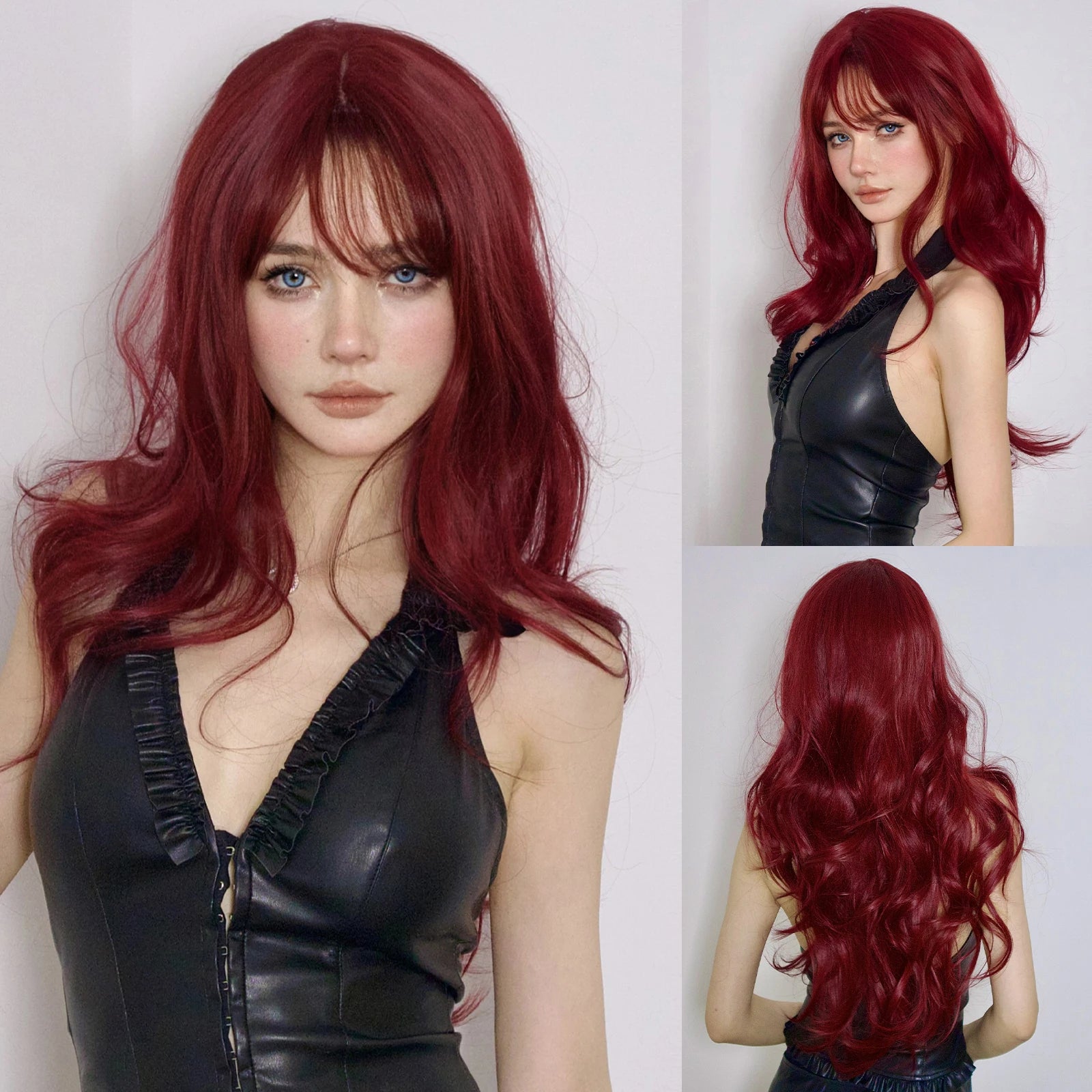 Curly Wig with Bangs – Heat-Resistant Cosplay & Party Wig