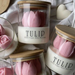 Tulip Aroma Soy Wax Candle in Glass - candletown.net
