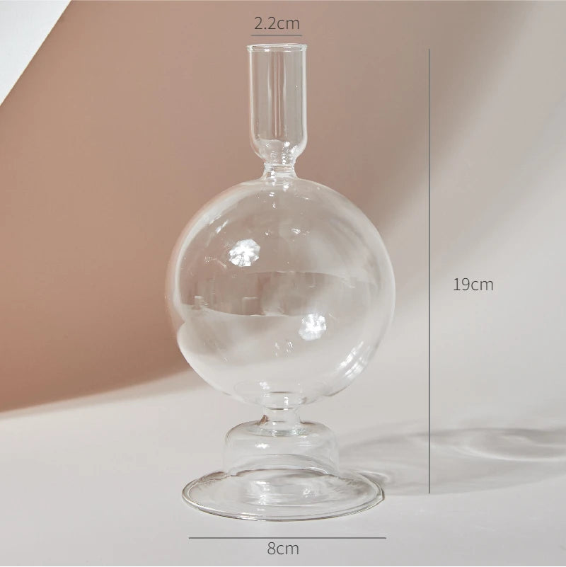 Modern Glass Candle Holder – Nordic Clear Design - candletown.net