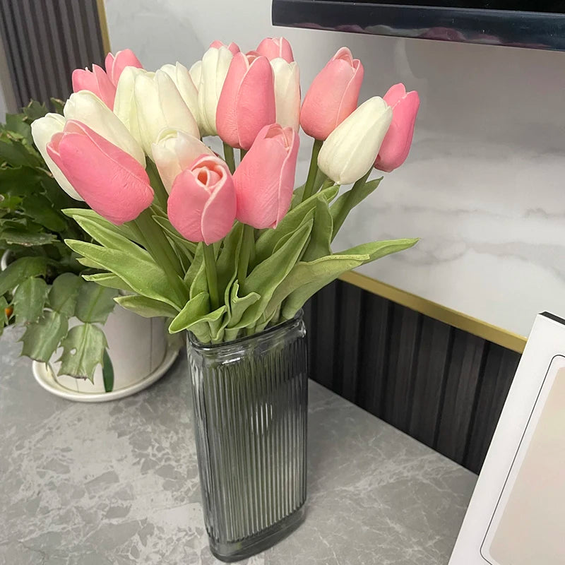 10pcs Tulip Artificial Flowers – Lifelike & Elegant Decor - candletown.net