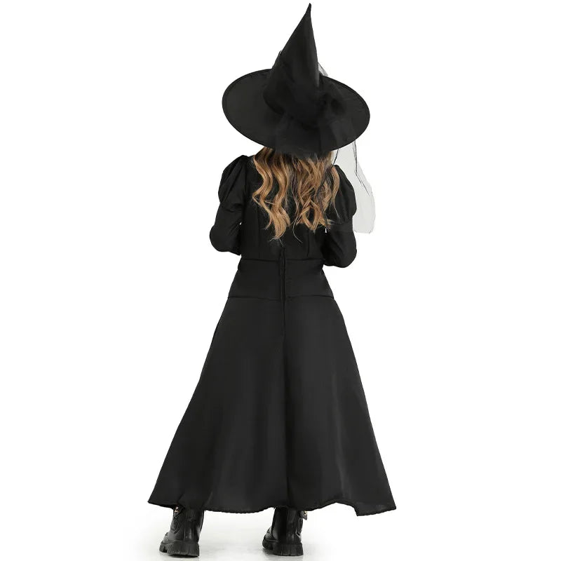 Deluxe Witch Costume Set – Halloween Wizard Dress with Hat for Kids & Adults