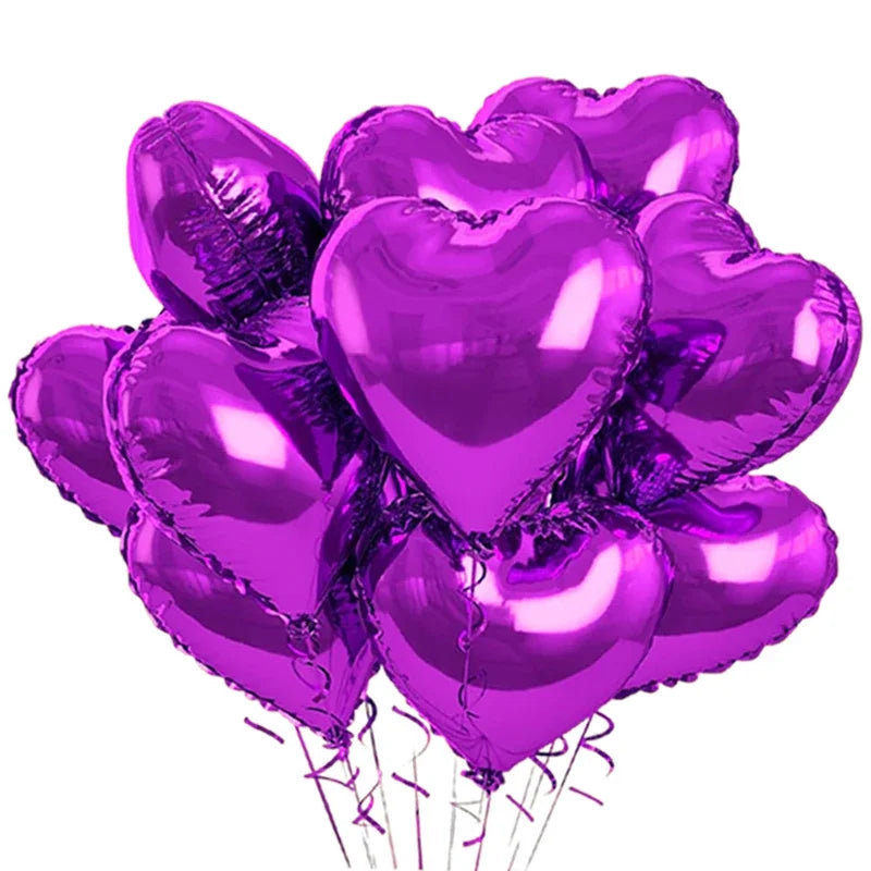60-5PCS Red Heart Foil Balloons Inflatable Helium Balloon DIY Birthday Party Ornaments For Valentine's Day Wedding Party Gifts - candletown.net