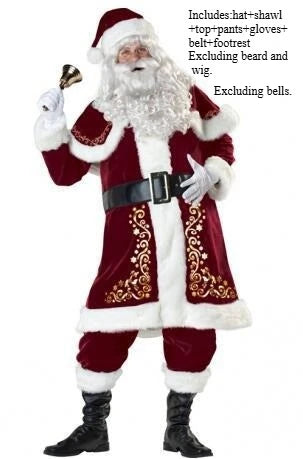 Adult Santa Claus Costume – Luxurious Christmas Cosplay Outfit for Parties
