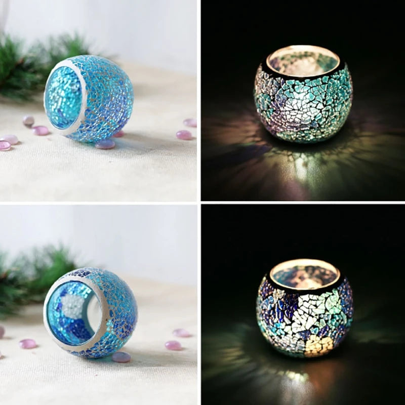 Moroccan Mosaic Glass Candlestick – Votive Candle Holder - candletown.net