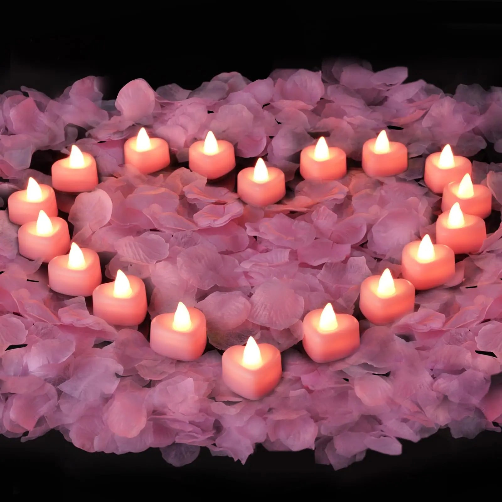 Heart-Shaped LED Flameless Tealight Candles – Romantic Decor Set