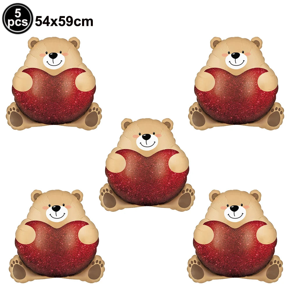 Heart Shaped Foil Balloons – 18 Inch (5 pcs) - candletown.net