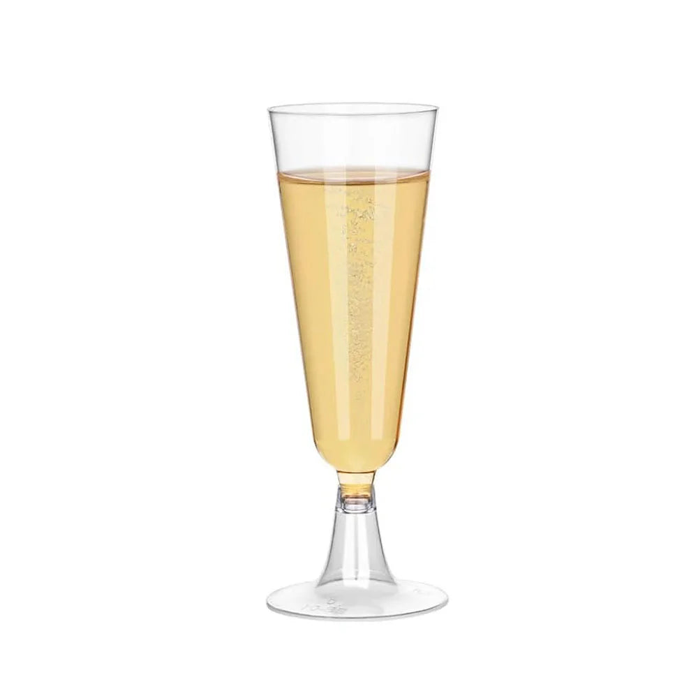 Disposable Champagne Glasses with Gold Rim